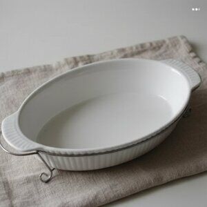 NWOB Italchef Oval Bakeware with stainless steel stand 16.5"